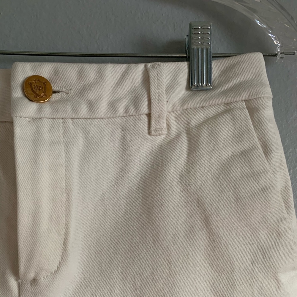 White cropped wide leg pants